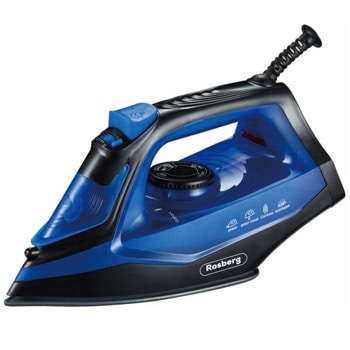 Ютия Rosberg R51050G blue, 160 мл. резервоар, самопочистване, керамично покритие, термостат, 2200W, синя | JAR Computers Rosberg R51050G