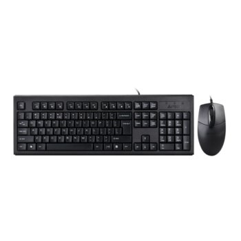 Комплект клавиатура и мишка A4Tech KR-8372, мултимедийни бутони, оптична мишка (1000 dpi), USB, черна image