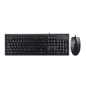 Комплект клавиатура и мишка A4Tech KR-8372, мултимедийни бутони, оптична мишка (1000 dpi), USB, черна | JAR Computers A4Tech KR-8372