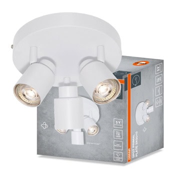 ledvance led spot primal 3xgu10 plate white