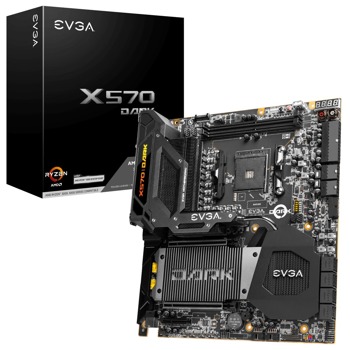 Дънна платка EVGA X570 DARK, X570, AM4, DDR4, PCI-E 4.0 (SLI), 8x SATA 6Gb/s, 2x M.2, 1x USB Type C, E-ATX | JAR Computers EVGA X570 DARK 121-VR-A579-KR