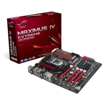 Дънна платка Asus Maximus IV Extreme, P67, LGA1155, DDR3, 4xPCI-E(SLi/CF), SB7.1, 2xLan1000, bluetooth, 4xSATA 6Gb/s, SATA RAID 0,1,5,10, 8xUSB3.0, Extended ATX | JAR Computers Asus Maximus IV Extreme