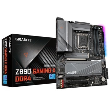 Дънна платка Gigabyte Z690 GAMING X DDR4, Z690, LGA 1700, DDR4, PCI-E 5.0, (DP&HDMI)(CF), 6x SATA 6Gb/s, 4x M.2, 1x USB-C 3.2 Gen 2x2, ATX | JAR Computers Gigabyte Z690 GAMING X DDR4