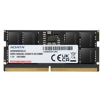 Памет 32GB DDR5 5600MT/s, SO-DIMM, A-Data AD5S560032G-S, 1.1V | JAR Computers A-Data 32GB DDR5 5600MHz SO-DIMM AD5S560032G-S