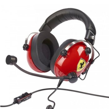 Слушалки T.Racing Scuderia Ferrari Edition (4060105), микрофон, 3.5mm жак, за PC/PS4/XBOXONE, гейминг, червени image