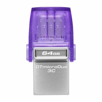 Памет 64GB USB Flash Drive, Kinston DataTraveler microDuo 3C, USB-A + USB-C | JAR Computers Kingston 64GB DataTraveler microDuo 3C