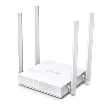 Рутер TP-Link Archer C24 AC750, 750Mbps, 2.4GHz (300 Mbps)/ 5GHz (433 Mbps), Wireless AC, 4x LAN 10/100, 1x WAN 10/100, 4x външни антени | JAR Computers TP-Link Archer C24