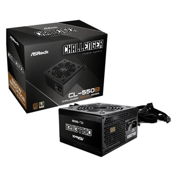 Захранване AsRock CHALLENGER CL-550B, 550W, Active PFC, 80+ Bronze, 120mm вентилатор | JAR Computers Захранване AsRock CHALLENGER CL-550B