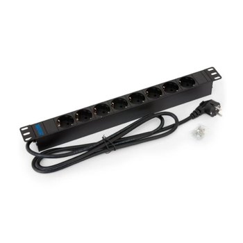 Разклонител Triton RAB-PD-X02, 8 гнезда, 2м, 1U, черен | JAR Computers Triton RAB-PD-X02 19, 1U 8 outlets