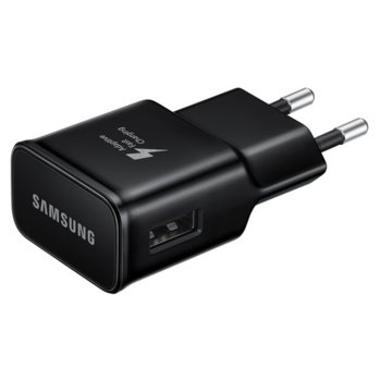 Зарядно устройство Samsung Fast Charger EP-TA20EBE, от контакт към USB-A(ж) за смартфони и таблети, сила на изходния ток 9V/1.67A или 5V/2A, черен, BULK опаковка image