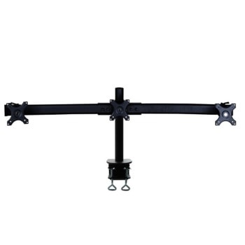 Стойка за монитори NewStar FPMA-D700D3, за плот, за екрани от 10" до 27", VESA до 100x100 mm, макс. тегло до 8кг. на рамо, регулируема, за 3бр. монитора, черна | JAR Computers NewStar FPMA-D700D3