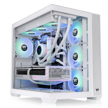 Кутия Thermaltake View 380 TG ARGB Snow, ATX/mATX/Mini-ITX, 1x USB 3.2 Gen 2 Type-C, 2x USB 3.0, 4x ARGB 120mm вентилатора, с прозорец, бяла, без захранване | JAR Computers Thermaltake View 380 TG ARGB Snow CA-1Z2-00M6WN-00