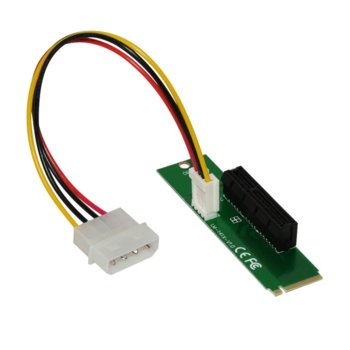 Екстендър Makki MAKKI-M2-PCIE-4x-v1, от M.2(м) към PCIe x4(ж), предназначен за добив на криптовалути | JAR Computers Makki Mining M.2 to PCI-E 4X Slot Riser