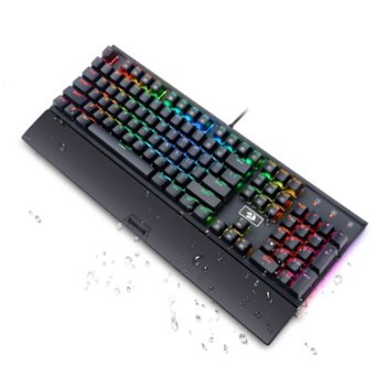 Клавиатура Redragon RAHU K567RGB, механична, 12 мултимедийни клавиша, 5 различни режима на RGB осветление, черна, USB image