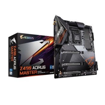 Дънна платка Gigabyte Z490 AORUS MASTER, Z490, LGA1200, PCI-E 3.0 (HDMI)(SLI&CF), 6x SATA3, 3x M.2, 3x USB 3.2 Gen 2 Type-A, Wi-Fi, Bluetooth, ATX | JAR Computers Gigabyte Z490 AORUS MASTER