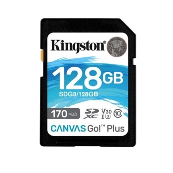 Kingston 128GB CANVAS GO+ SDG3/128GB