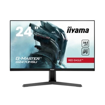 Монитор Iiyama G2470HSU-B1, 23.8" (60.45 cm) IPS панел, 165 Hz, Full HD, 0.8ms, 80M:1, 250 cd/m2, DisplayPort, HDMI, USB Hub | JAR Computers Iiyama G2470HSU-B1
