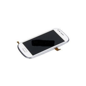 Samsung Galaxy S3 mini LCD, touch and frame, White