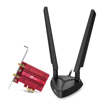 Мрежови адаптер TP-Link Archer TXE75E, 5400Mbps, Wireless AX, PCI-E, Bluetooth 5.3, за стрийминг, усъвършенствана сигурност | JAR Computers мрежови адаптер tp-link archer txe75e wi-fi 6e