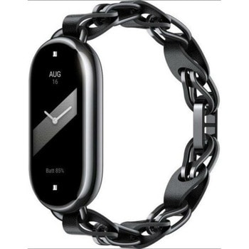 Каишка Xiaomi Smart Band 8 Chain Strap - Black, за смарт гривна Xiaomi Smart Band 8, тип верижка, черна | JAR Computers Xiaomi Smart Band 8 Chain Strap - Black