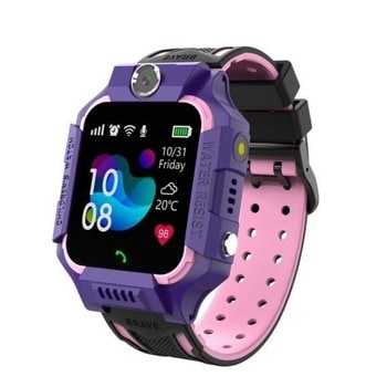 Смарт часовник Xmart KIDS KW02, 1.44" (3.65 cm) Дисплей, micro SIM, GPS, Wi-Fi, 0.3 Mpix камера, IP67, лилав image