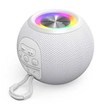 Тонколона Hama Ball Shape Speaker, 1.0, 5W, Bluetooth, Jack 3.5mm, бяла, слот за microSD карта, до 10 часа време на работа | JAR Computers Hama Ball Shape Speaker White 188238