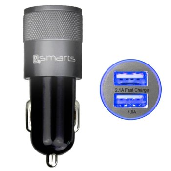 4smarts Hybrid In-Car Metal Charger 3.1A