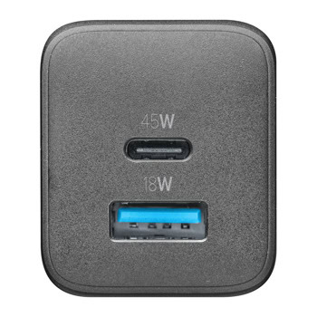 Зарядно 220V PD GaN USB, USB-C 45W