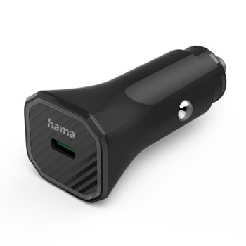 Зарядно устройство за кола Hama 187279, от автомобилна запалка към USB-C(ж), 12V/2.08A, черно, QC 3.0, 25W | JAR Computers Зарядно устройство за кола Hama 187279
