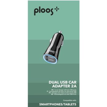 Зарядно за кола Ploos 12V 2 USB 2A Черно