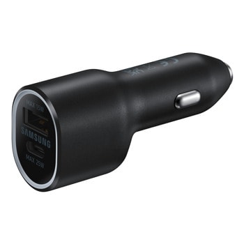 Зарядно устройство Samsung EP-L4020NBEGEU, от автомобилна запалка към 1x USB (ж), 1x USB-C (ж), черно image