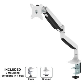 Стойка за монитор Neomounts NM-D750WHITE, за плот, за екрани от 10" до 32", VESA до 100 x 100, до 9 кг, регулируема, бяла | JAR Computers Neomounts NM-D750WHITE