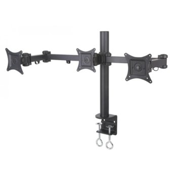 Стойка за монитор SBOX LCD-352/3, за плот, за екрани от 13" (33.02 cm) до 27" (68.58 cm), макс. тегло до 10 кг., регулируема, за 3 монитора, черна | JAR Computers SBOX LCD-352/3 TV Stand