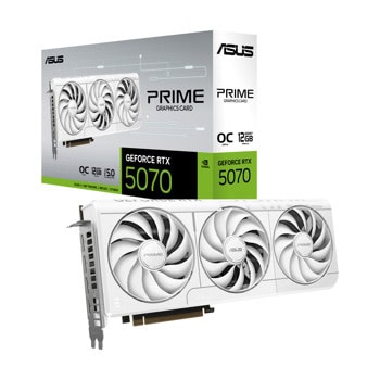 Видео карта Nvidia GF RTX 5070, 12GB, Asus Prime White, OC, PCI-E 5.0, GDDR7, 192-bit, DisplayPort, HDMI | JAR Computers Asus GF RTX 5070 Prime White OC 90YV0M19-M0NA00