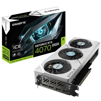 Видео карта Nvidia GF RTX 4070 Super, 12GB, Gigabyte Eagle Ice, OC, PCI-E 4.0, GDDR6X, 192-bit, DisplayPort, HDMI | JAR Computers Gigabyte GF RTX 4070 SUPER EAGLE OC ICE