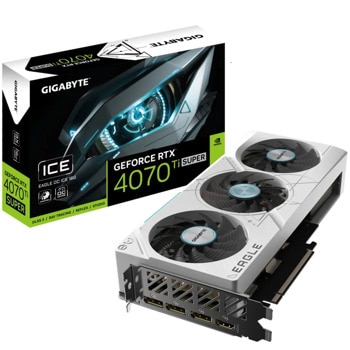 Видео карта Nvidia GF RTX 4070 Ti Super, 16GB, Gigabyte Eagle Ice, OC, PCI-E 4.0, GDDR6X, 256-bit, DisplayPort, HDMI | JAR Computers Gigabyte GF RTX 4070 Ti SUPER EAGLE OC ICE
