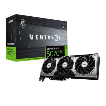 Видео карта Nvidia GF RTX 5070 Ti, 16GB, MSI VENTUS 3X, OC, PCI-E 5.0, GDDR7, 256-bit, DisplayPort, HDMI | JAR Computers MSI GeForce RTX 5070 Ti VENTUS 3X 16G OC
