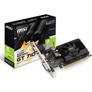 Видео карта nVidia GeForce GT 710, 2GB, MSI GT710 2GD3 LP, PCI-E 2.0, DDR3, 64 bit, HDMI, DVI, D-Sub | JAR Computers MSI GT710 2GD3 LP
