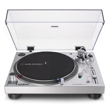 Грамофон Audio-Technica AT-LP120XUSB, ръчно управление, директно задвижване от мотора, регулируем динамичен анти-скейт контрол, 33/45/78 оборота в минута, USB, сребрист | JAR Computers Грамофон Audio-Technica AT-LP120XUSBSV