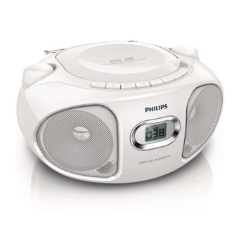 CD радиокасетофон Philips AZ305W, CD, MP3-CD, FM, 2W (RMS) | JAR Computers Philips AZ305W