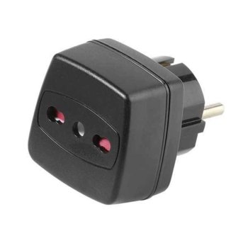Преходник Vivanco 28700, от Type L(ж) към Schuko(м), черен | JAR Computers Vivanco 28700