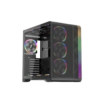 Кутия 1stPlayer VT7-BK, ATX/mATX/Mini-ITX, 1x USB 3.0 USB-C, 3x 120mm вентилатора RGB, с прозорец, черна, без захранване | JAR Computers Кутия 1stPlayer VT7-BK черна