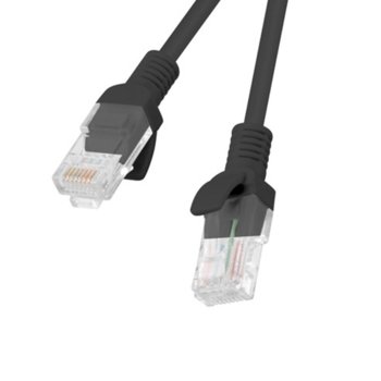 Пач кабел Lanberg PCU6-10CC-0050-BK, U/UTP, cat.6, 0.5м, черен | JAR Computers Lanberg CAT.6 0.5m black PCU6-10CC-0050-BK