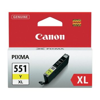 Касета CANON PIXMA IP7250/iP8750/iP8750/iX6850/MG5450/MG6350/MG6450/MG6650/MG7150/MG7550/MX725/MX925 - Yellow ink tank - CLI-551XLY - P№ 6446B001 - заб.: 650p | JAR Computers Касета CANON PIXMA IP 7250