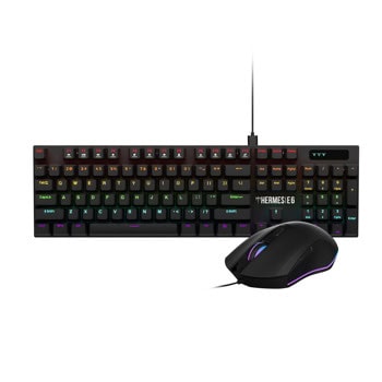 Комплект клавиатура и мишка Gamdias Hermes E6, подсветка, 6 бутона, N-Key Rollover, гейминг, 3600dpi, USB, черни | JAR Computers Gamdias Hermes E6 2-in-1 combo Black