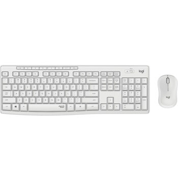 Комплект клавиатура и мишка Logitech MK295 Silent Wireless Combo (920-009824), безжични, мултимедийни клавиши, технология SilentTouch, регулируема височина на клавиатурата, бели image