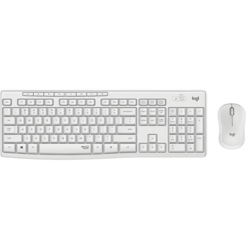 Комплект клавиатура и мишка Logitech MK295 Silent Wireless Combo (920-009824), безжични, мултимедийни клавиши, технология SilentTouch, регулируема височина на клавиатурата, бели | JAR Computers Logitech 920-009824
