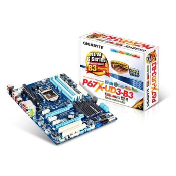 Дънна платка Gigabyte P67X-UD3-B3, P67, LGA1155, DDR3 @ 2133MHz, 2xPCI-E(SLi/CF), SB7.1 Dolby Home Theater, Lan1000, 4xSATA 6Gb/s RAID 0,1, 4xUSB3.0, 1394, ATX | JAR Computers Gigabyte P67X-UD3-B3