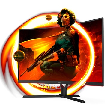 Монитор AOC C32G3AE/BK, 31.5" (80.01 cm) Curved VA панел, 165Hz, Full HD, 1ms, 80 000 000:1, 250cd/m2, DisplayPort, HDMI | JAR Computers AOC C32G3AE/BK