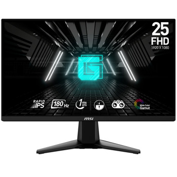 Монитор MSI G255F (9S6-3BC01M-002), 24.5" (62.23cm) IPS панел, 180Hz, Full HD, 1ms, 100 000 000:1, 300cd/m2, DisplayPort, HDMI | JAR Computers MSI G255F 9S6-3BC01M-002